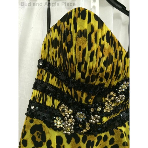 Cassandra Stone Mac Duggal Formal Dress Flash Animal Print Hi-Lo Size 2 NWT - Picture 2 of 8